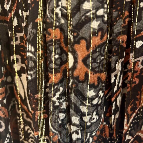 Zara New without tags, Paisley Boho Dress Gold Threading - Picture 2 of 8